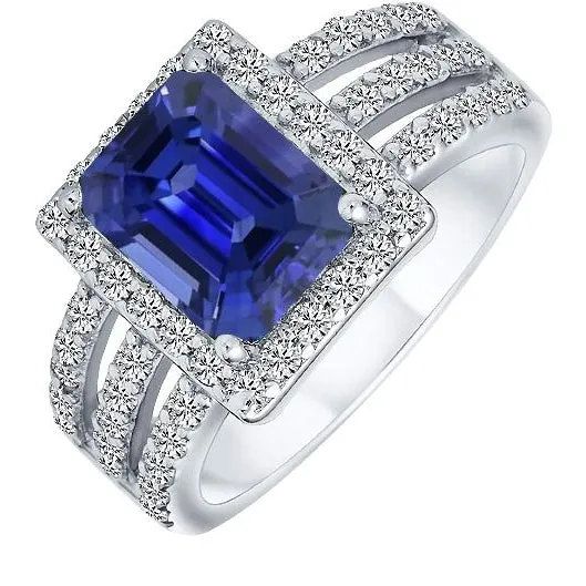HarryChadEntcom Emerald Halo Srilanka Sapphire Ring Triple Shank Natural Earth Mined Diamonds 550 Carats Rings HarryChadEntcom Emerald Halo Srilanka Sapphire Ring Triple Shank Natural Earth Mined Diamonds 550 Carats Rings