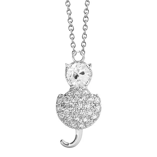 HarryChadEntcom Necklaces Gold Genuine Natural Earth Mined Diamond Cat Shaped Pendant Round Old Miner 250 Carats HarryChadEntcom Necklaces Gold Genuine Natural Earth Mined Diamond Cat Shaped Pendant Round Old Miner 250 Carats