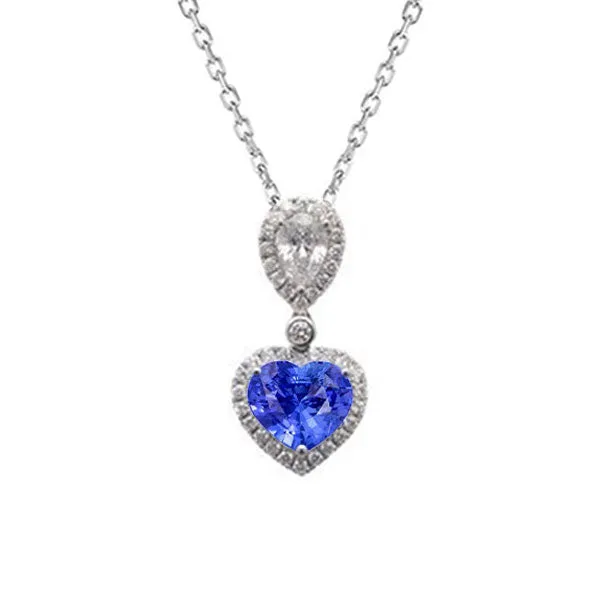 HarryChadEntcom Necklaces Halo Heart Gemstone Pendant Round Pear Natural Earth Mined Diamond Jewelry 3 Carats HarryChadEntcom Necklaces Halo Heart Gemstone Pendant Round Pear Natural Earth Mined Diamond Jewelry 3 Carats
