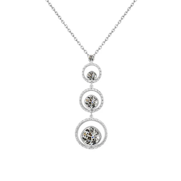 HarryChadEntcom Necklaces Round Graduated Mined Diamond Pendant 250 Ct Old Cut New HarryChadEntcom Necklaces Round Graduated Mined Diamond Pendant 250 Ct Old Cut New