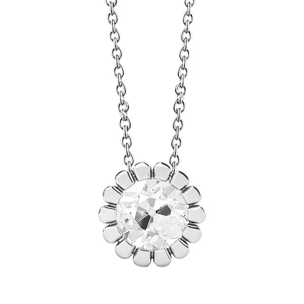 HarryChadEntcom Necklaces White Gold 14K Solitaire Natural Earth Mined Diamond Pendant Round Old Miner 150 Carats HarryChadEntcom Necklaces White Gold 14K Solitaire Natural Earth Mined Diamond Pendant Round Old Miner 150 Carats