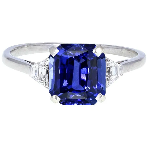 HarryChadEntcom Rings 3 Stone Blue Sapphire Ring Emerald Trapezoid Natural Earth Mined Diamonds 350 Carats HarryChadEntcom Rings 3 Stone Blue Sapphire Ring Emerald Trapezoid Natural Earth Mined Diamonds 350 Carats
