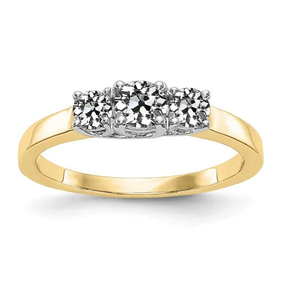 HarryChadEntcom Rings 3 Stone Round Old Miner Genuine Natural Earth Mined Diamond Ring Cathedral Set 250 Carats HarryChadEntcom Rings 3 Stone Round Old Miner Genuine Natural Earth Mined Diamond Ring Cathedral Set 250 Carats