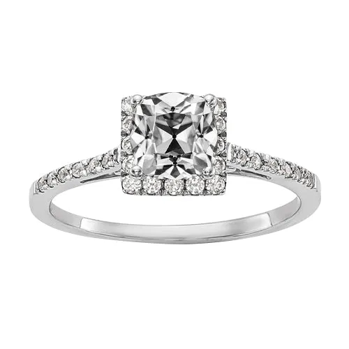 HarryChadEntcom Rings 4 Carats Halo Cushion Old Cut Natural Earth Mined Diamond Engagement Ring With Accents HarryChadEntcom Rings 4 Carats Halo Cushion Old Cut Natural Earth Mined Diamond Engagement Ring With Accents