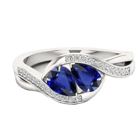 HarryChadEntcom Rings Gemstone Jewelry Pear Blue Sapphire Ring Twisted Style 150 Carats HarryChadEntcom Rings Gemstone Jewelry Pear Blue Sapphire Ring Twisted Style 150 Carats