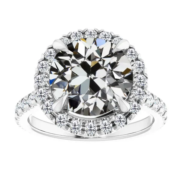HarryChadEntcom Rings Halo Round Old Mine Cut Large Lab Grown Diamond Ring With Accents Jewelry 11 Carats HarryChadEntcom Rings Halo Round Old Mine Cut Large Lab Grown Diamond Ring With Accents Jewelry 11 Carats