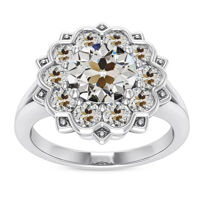 HarryChadEntcom Rings Ladies Halo Ring Round Old Miner Natural Earth Mined Diamond Star Style Gold 9 Carats HarryChadEntcom Rings Ladies Halo Ring Round Old Miner Natural Earth Mined Diamond Star Style Gold 9 Carats