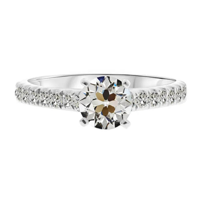 HarryChadEntcom Rings Natural Diamond Old Mine Cut Engagement Accented Ring 3 Carats