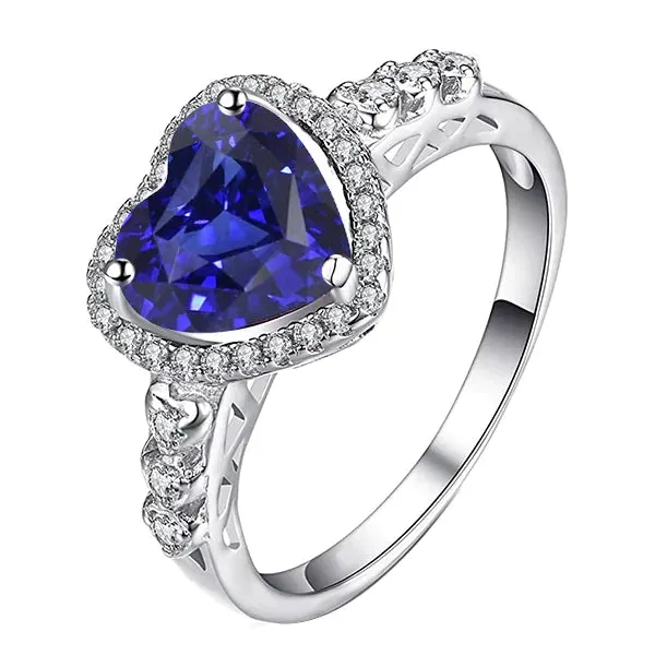 HarryChadEntcom Rings Real Heart Cut Sapphire Engagement Ring