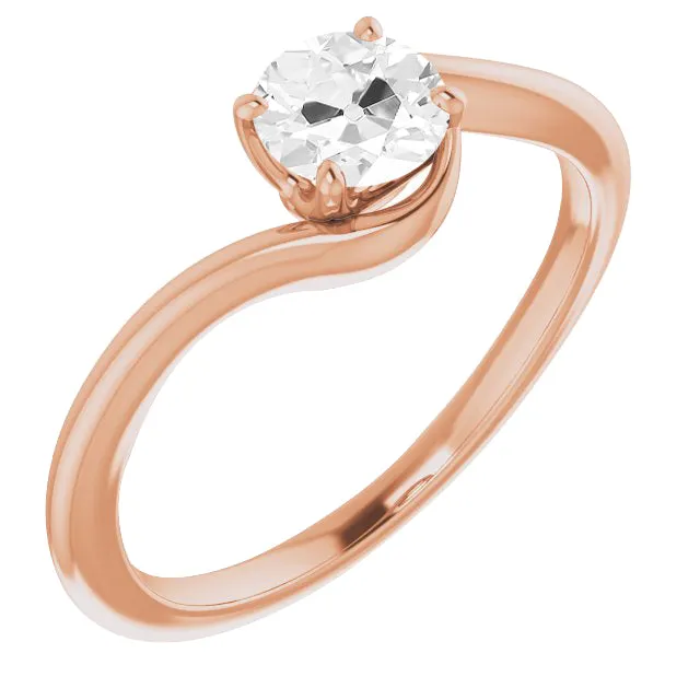HarryChadEntcom Rings Rose Gold Round Old Mine Engagement Natural Diamond Ring 150 Carats