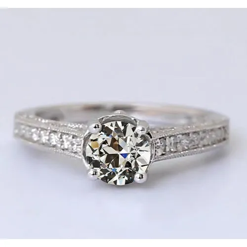 HarryChadEntcom Rings Round Genuine Diamond Old Miner Solitaire with Accent Ring 250 Carats