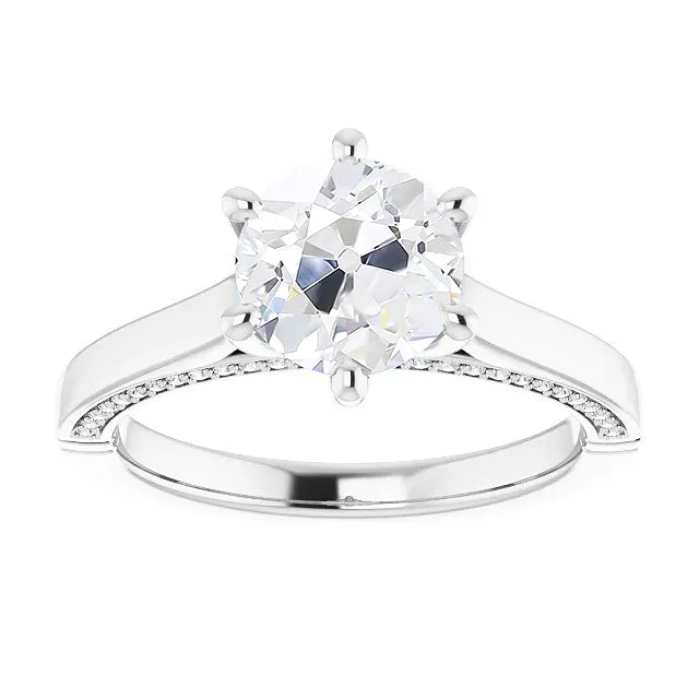 HarryChadEntcom Rings Round Old Mine Cut Genuine Natural Earth Mined Diamond Ring 6 Prong Set Gold 550 Carats Jewelry HarryChadEntcom Rings Round Old Mine Cut Genuine Natural Earth Mined Diamond Ring 6 Prong Set Gold 550 Carats Jewelry