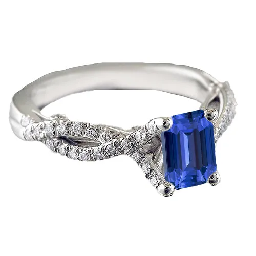 HarryChadEntcom Rings Solitaire Ceylon Sapphire Ring Twisted Style Natural Earth Mined Diamonds 250 Carats HarryChadEntcom Rings Solitaire Ceylon Sapphire Ring Twisted Style Natural Earth Mined Diamonds 250 Carats