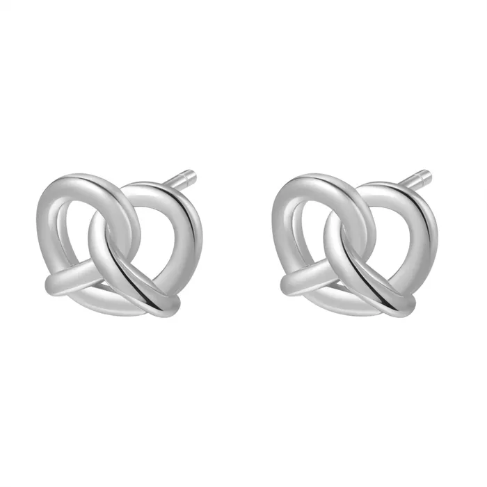 Hey Happiness Earrings Pretzel Stud Earring Sterling Silver Hey Happiness Earrings Pretzel Stud Earring Sterling Silver