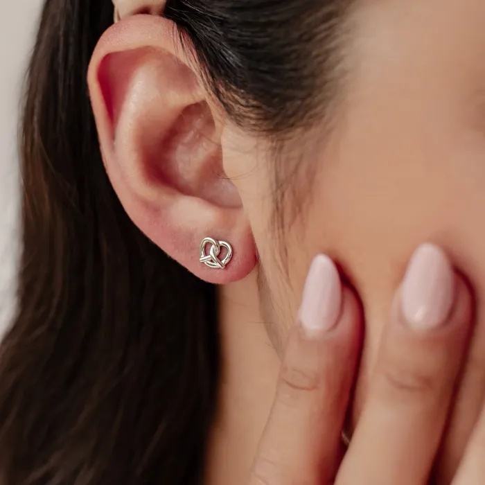 Hey Happiness Earrings Pretzel Stud Earring Sterling Silver Hey Happiness Earrings Pretzel Stud Earring Sterling Silver