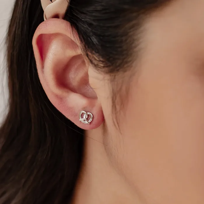 Hey Happiness Earrings Pretzel Stud Earring Sterling Silver Hey Happiness Earrings Pretzel Stud Earring Sterling Silver
