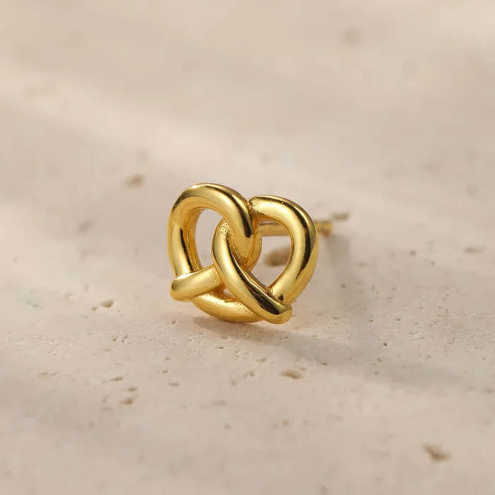 Hey Happiness Earrings Pretzel Stud Earring Sterling Silver Hey Happiness Earrings Pretzel Stud Earring Sterling Silver