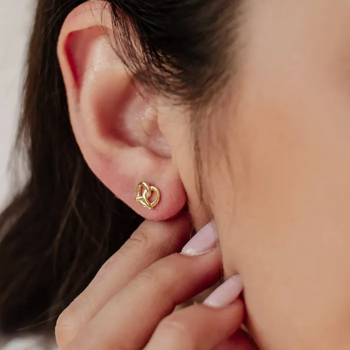 Hey Happiness Earrings Pretzel Stud Earring Sterling Silver Hey Happiness Earrings Pretzel Stud Earring Sterling Silver