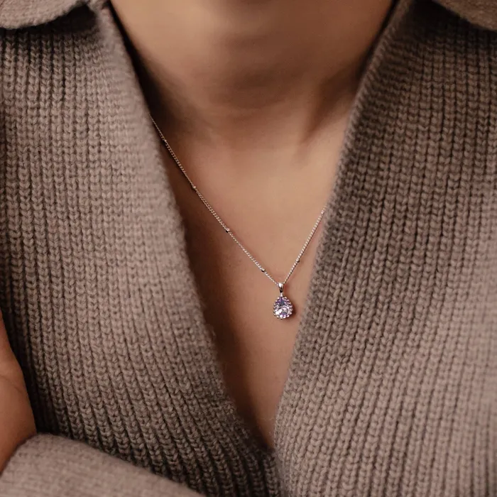 Hey Happiness Necklaces June Alexandrite Birthstone Necklace Sterling Silver Hey Happiness Necklaces June Alexandrite Birthstone Necklace Sterling Silver