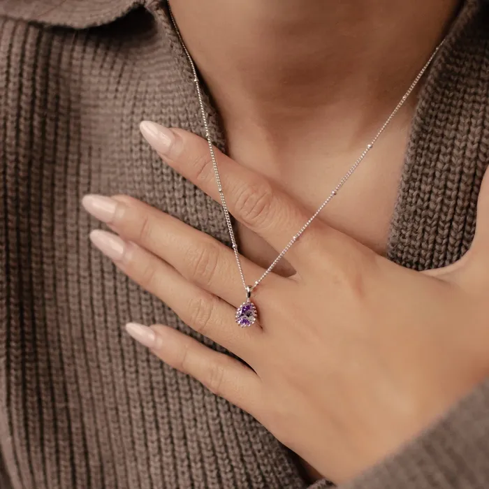 Hey Happiness Necklaces June Alexandrite Birthstone Necklace Sterling Silver Hey Happiness Necklaces June Alexandrite Birthstone Necklace Sterling Silver