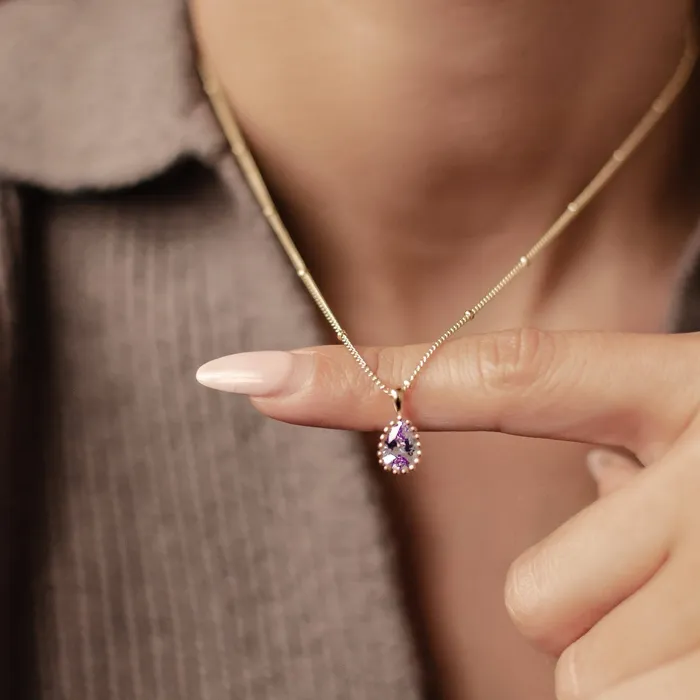 Hey Happiness Necklaces June Alexandrite Birthstone Necklace Sterling Silver Hey Happiness Necklaces June Alexandrite Birthstone Necklace Sterling Silver