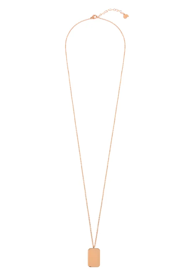 Hey Happiness Necklaces Rectangle Pendant Long Necklace Rose Gold Hey Happiness Necklaces Rectangle Pendant Long Necklace Rose Gold