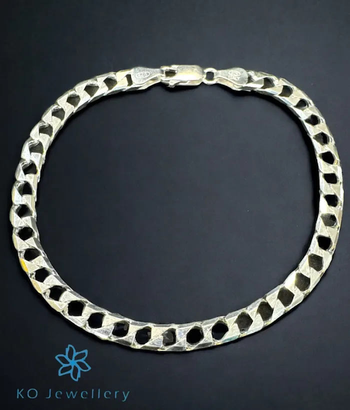 Imported Bracelets The Chiselled Links Silver Bracelet