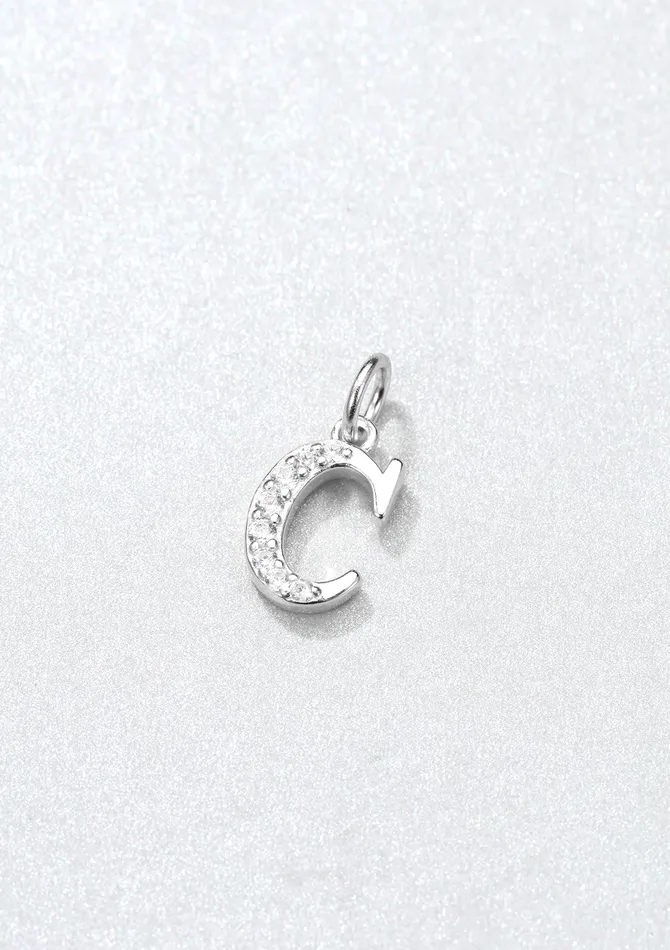 Letter Pendant Sterling Silver Hey Happiness Necklaces
