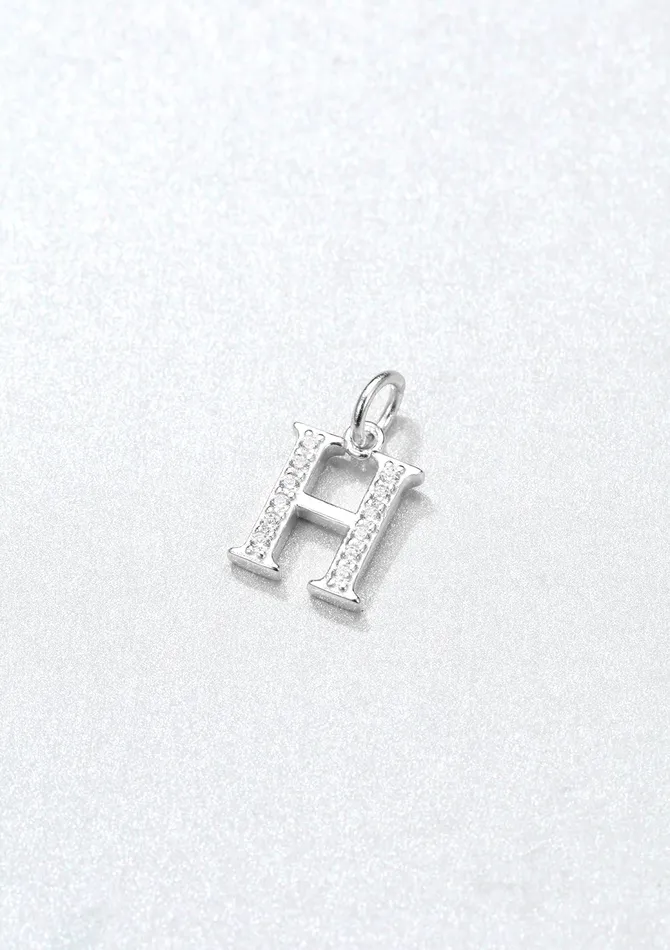 Letter Pendant Sterling Silver Hey Happiness Necklaces