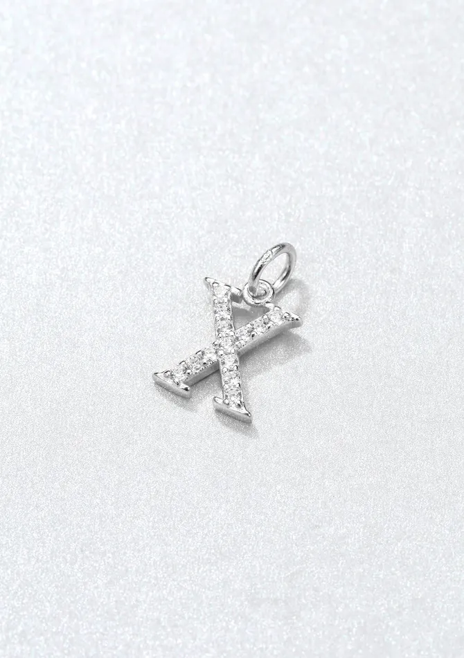 Letter Pendant Sterling Silver Hey Happiness Necklaces