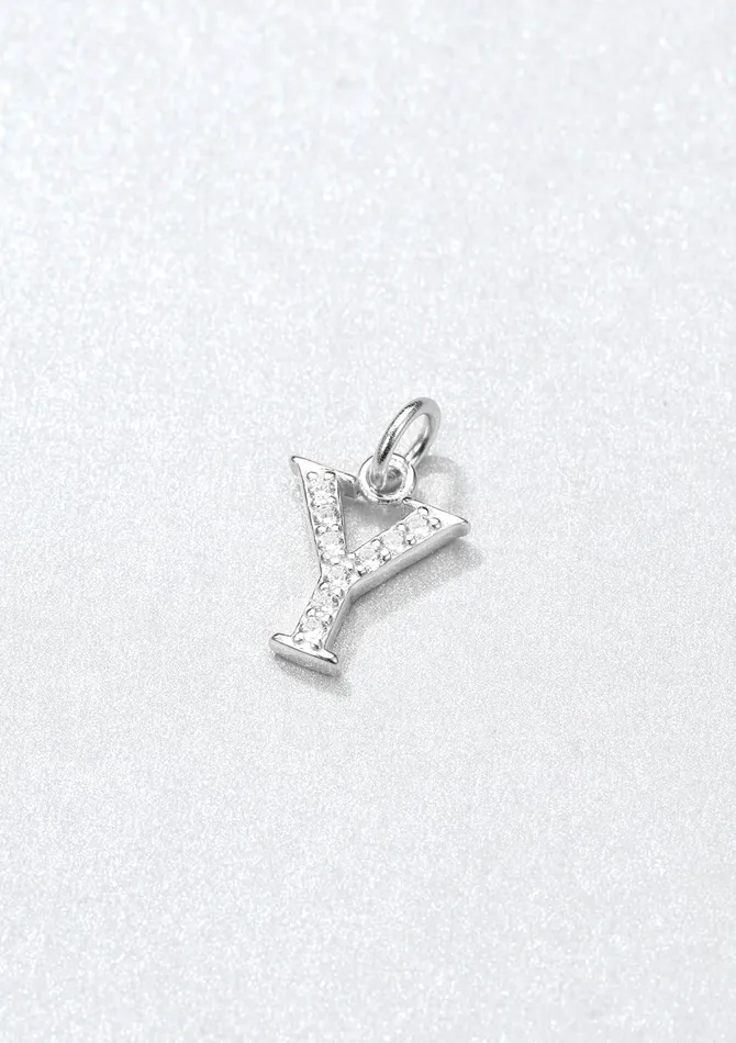 Letter Pendant Sterling Silver Hey Happiness Necklaces