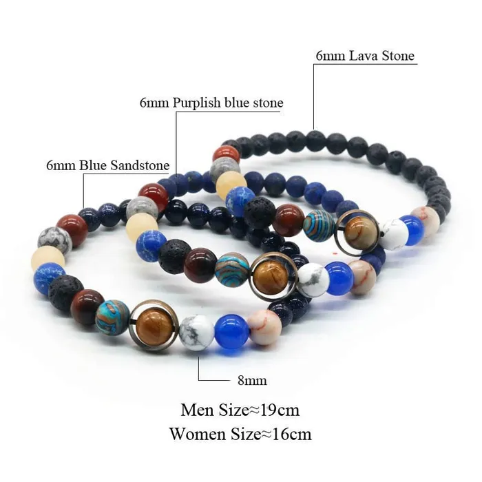 Life Changing Energy Bracelets Natural Stone Solar System Bracelet