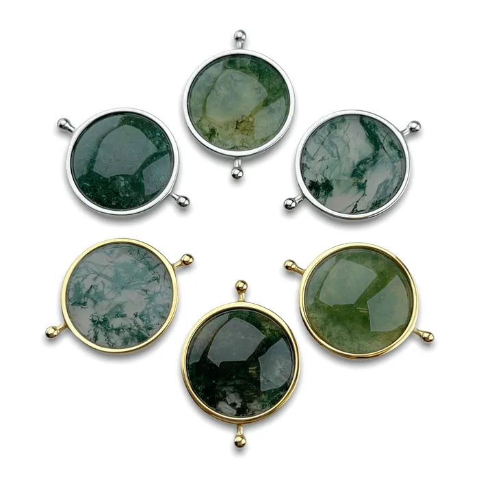 MyCONQUERing Rings Moss Agate Crystal Fidget Ring