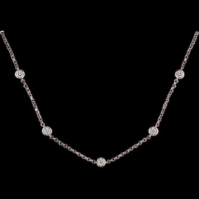 Necklaces GB 35 Carat Yards Natural Earth Mined Diamonds Rose Gold Necklace Pink Gold Pendant Necklaces GB 35 Carat Yards Natural Earth Mined Diamonds Rose Gold Necklace Pink Gold Pendant