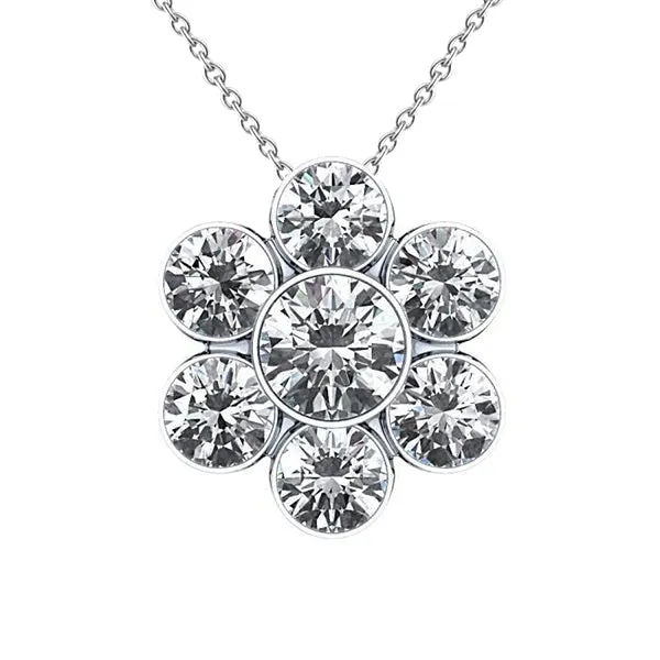 Necklaces GB 600 Carats Round Natural Earth Mined Diamond Necklace Pendant White Gold 14K Necklaces GB 600 Carats Round Natural Earth Mined Diamond Necklace Pendant White Gold 14K