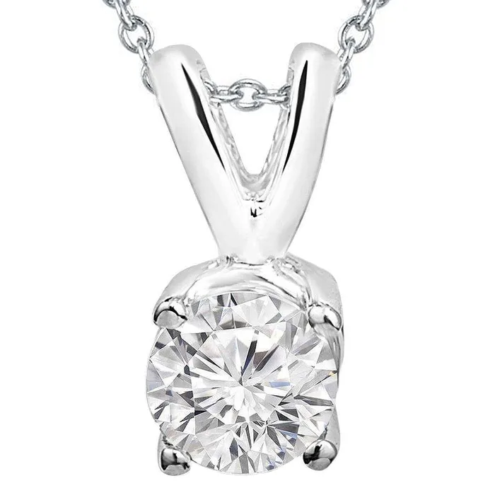 Necklaces GB Solitaire 3 Ct Natural Earth Mined Diamond Pendant Necklace White Gold Necklaces GB Solitaire 3 Ct Natural Earth Mined Diamond Pendant Necklace White Gold