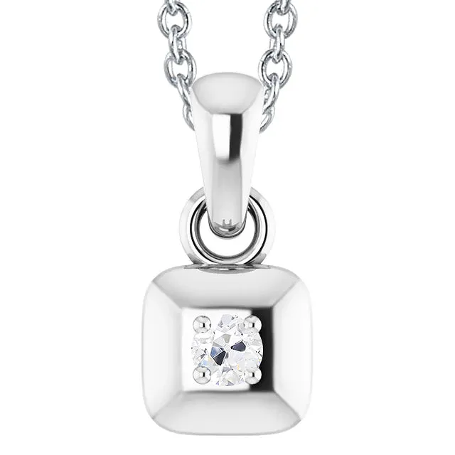 Necklaces HarryChadEntcom Round Old Miner 1 Carat Real Natural Earth Mined Diamond Pendant Prong Set white Gold 14K