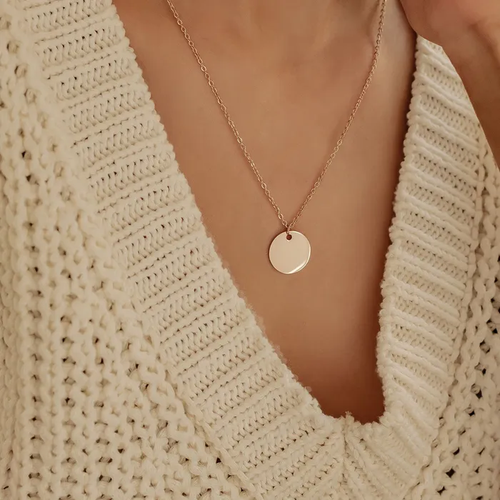 Necklaces Hey Happiness Circle Necklace Rose Gold