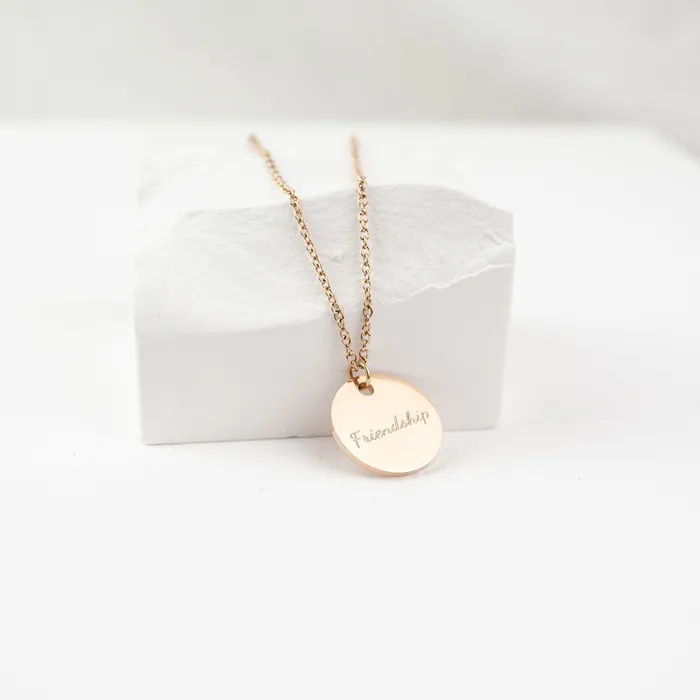 Necklaces Hey Happiness Circle Necklace Rose Gold