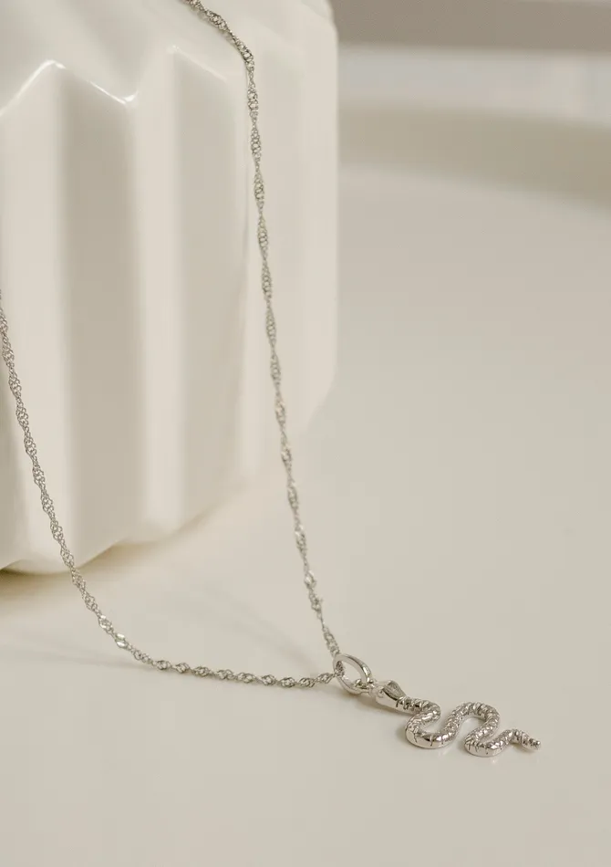 Necklaces Hey Happiness Snake Pendant Necklace Sterling Silver