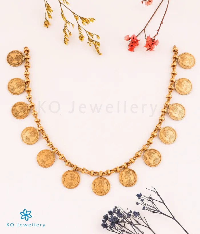 Necklaces Jaipur The Pana Silver Antique Coin Necklace