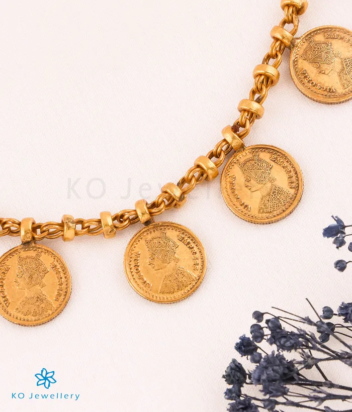 Necklaces Jaipur The Pana Silver Antique Coin Necklace