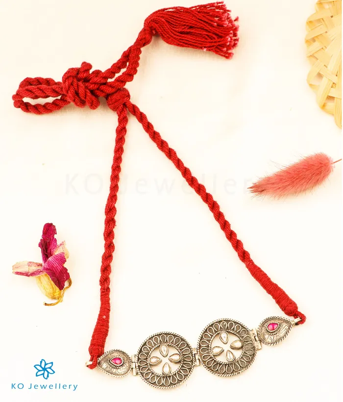 Necklaces Kundan The Kusha Silver Choker Necklace
