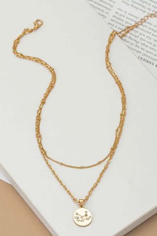 Necklaces LA3accessories zodiac sign pendant necklace with rhinestones