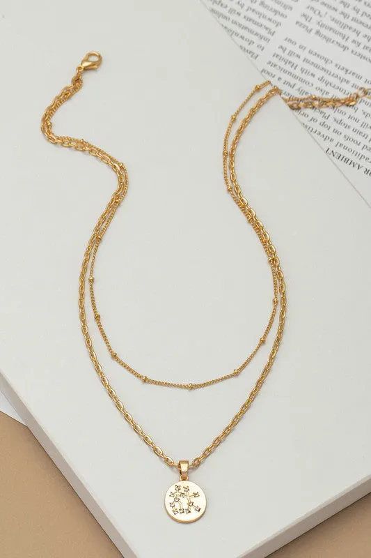 Necklaces LA3accessories zodiac sign pendant necklace with rhinestones