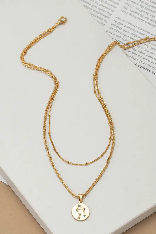 Necklaces LA3accessories zodiac sign pendant necklace with rhinestones