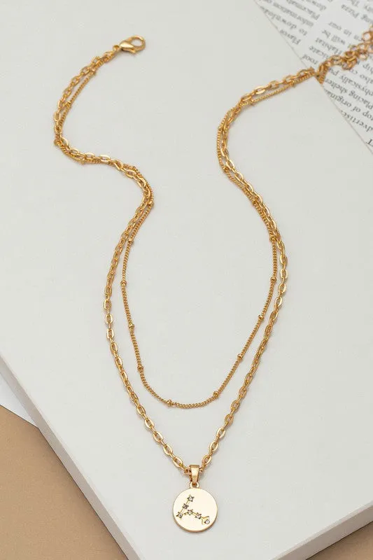 Necklaces LA3accessories zodiac sign pendant necklace with rhinestones