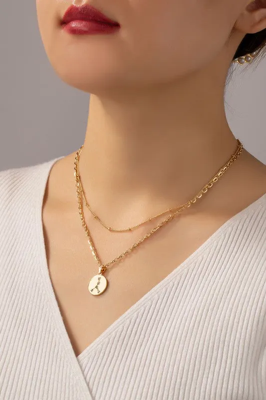 Necklaces LA3accessories zodiac sign pendant necklace with rhinestones