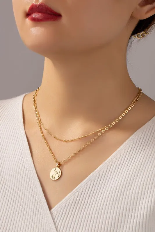 Necklaces LA3accessories zodiac sign pendant necklace with rhinestones