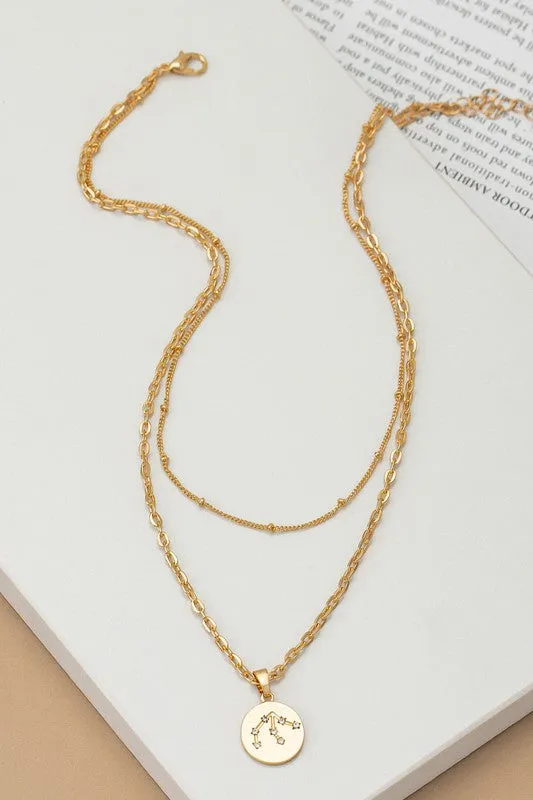Necklaces LA3accessories zodiac sign pendant necklace with rhinestones